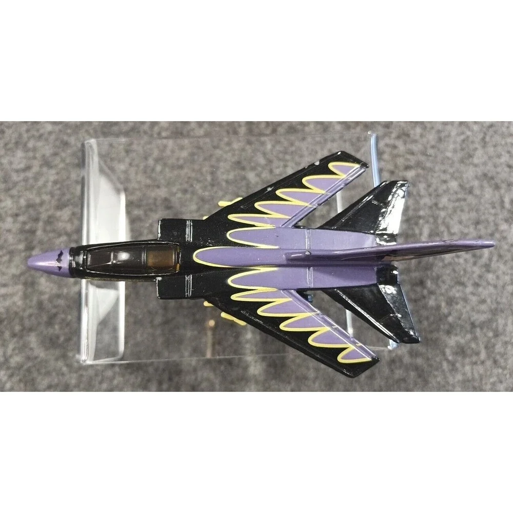 Vintage Matchbox Tornado DC Batman Jet Aircraft Black Purple Die Cast 2000